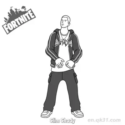 Free printable Slim Shady 02 Coloring Page - Free PDF Printable Fortnite Coloring Sheets coloring page